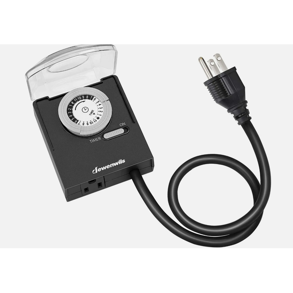 DEWENWILS Outdoor Outlet Light Timer with with 2 ft Cord Waterproof Light Timer